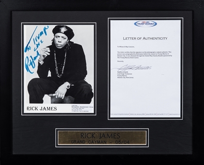Rick James Signed & Inscribed 8x10 Photo In 22x18 Framed Display (JSA)